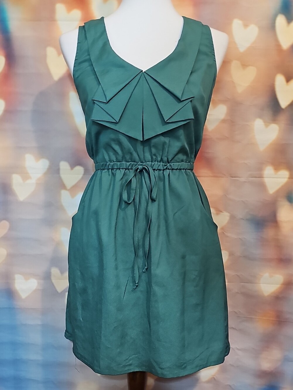BeBop Emerald Green Sleeveless Drawstring Mini Dress
